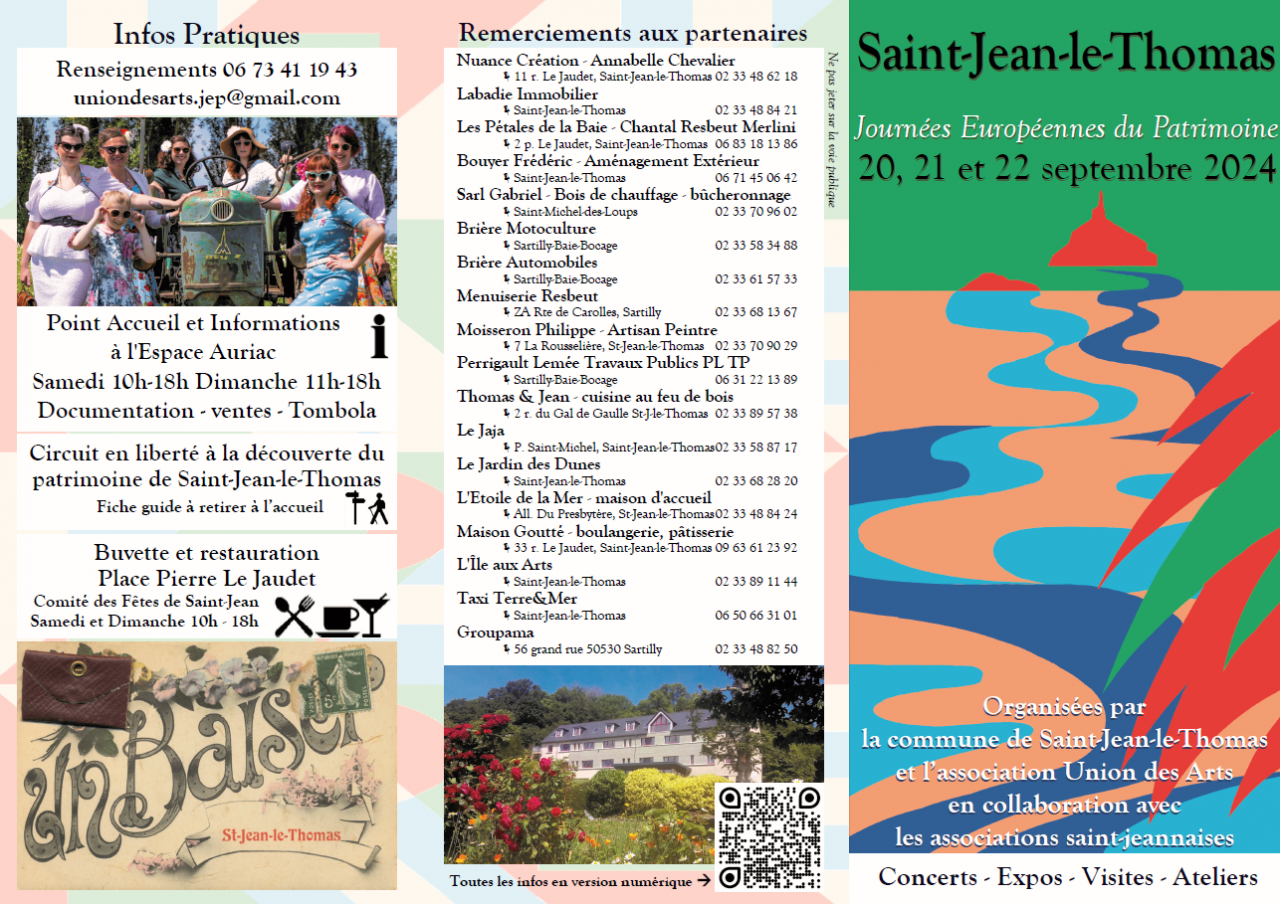 Les 21 et 22/9/2024, les Jounées du Patrimoine à Saint Jean le Thomas